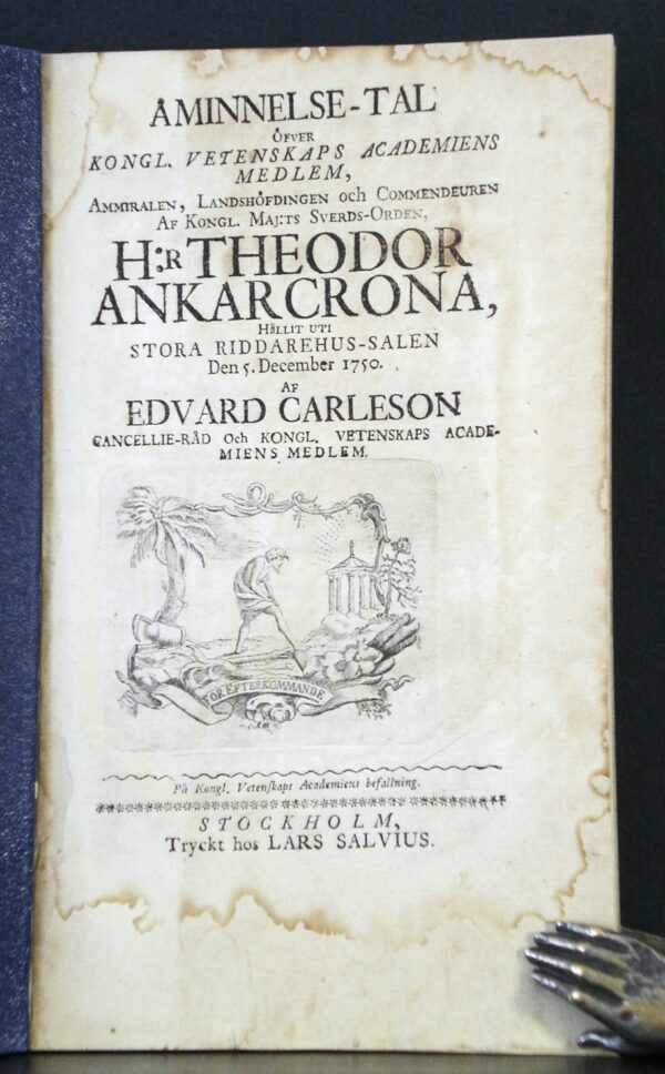 Åminnelse-tal öfwer H:r Theodor Ankarcrona (1750)