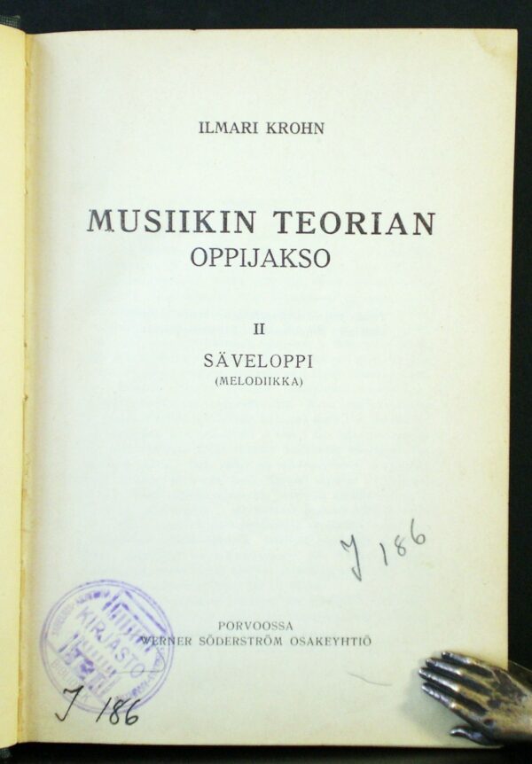 Ilmari Krohn Musiikin teorian oppijakso (1916)
