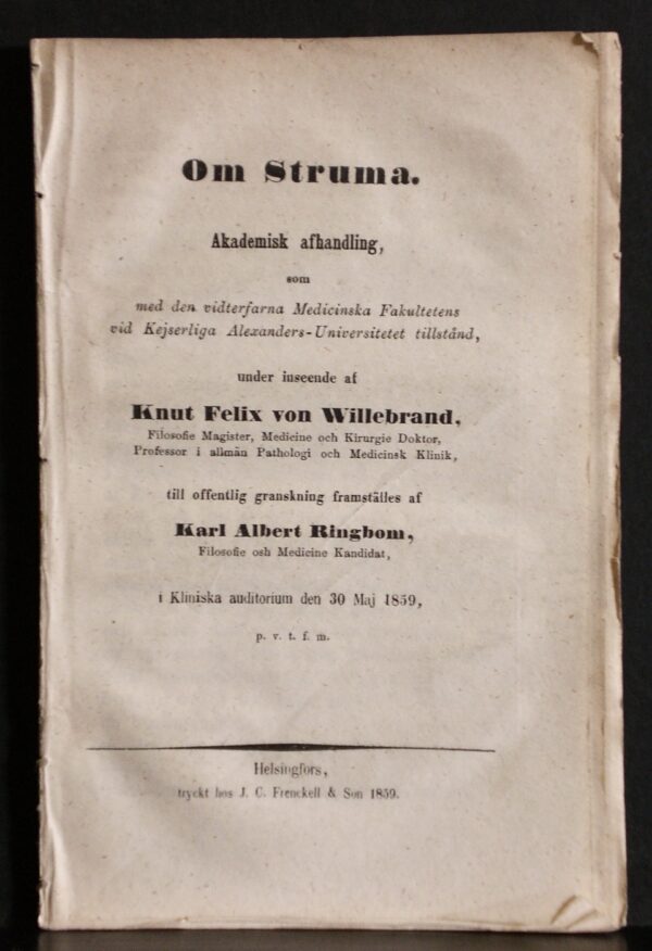 KARL ALBERT RINGBOM Om Struma (1859)