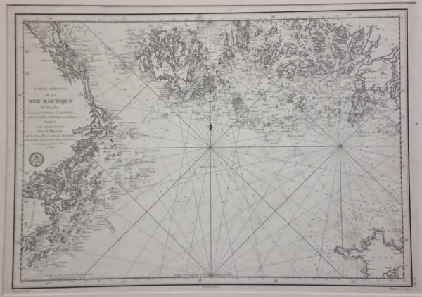 Carte réduite de la Mer Baltique, IVe Feuille Contenant les Entrées de Stockholm (1815)