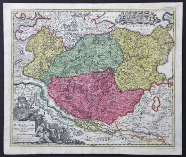 Homann, Joh. Bapt.: Tabula generalis Holsatiae complectens Holsatiae, Dithmarsiae, Stormariae et Vagriae Ducatus