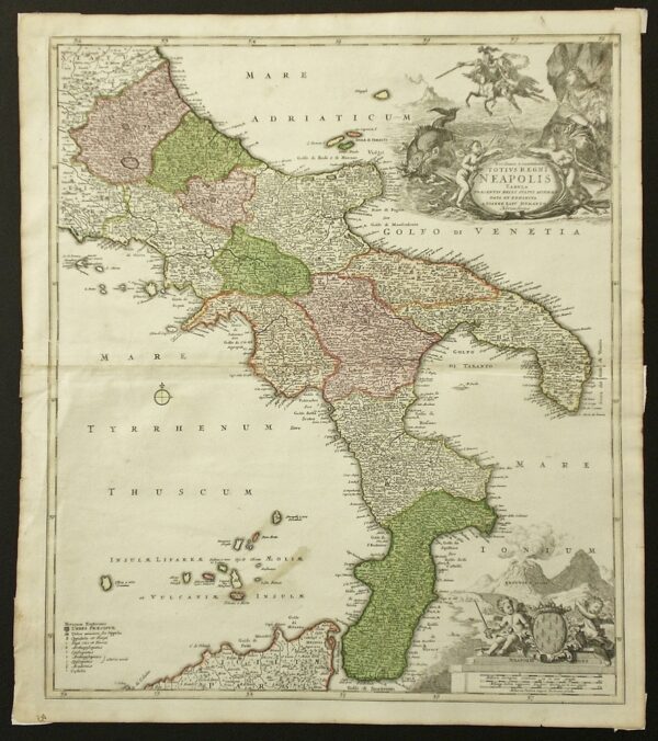 Homann, Joh.Bapt.: Novissima & exactissima Totius Regni Neapolis Tabula Praesentis Belli Statui Accommodata et Exhibita…