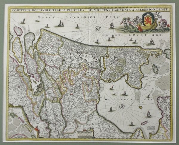 Wit de, Frederico: Comitatus Hollandiae Tabula Pluribus Locis Recens Emendata A Frederico de Wit