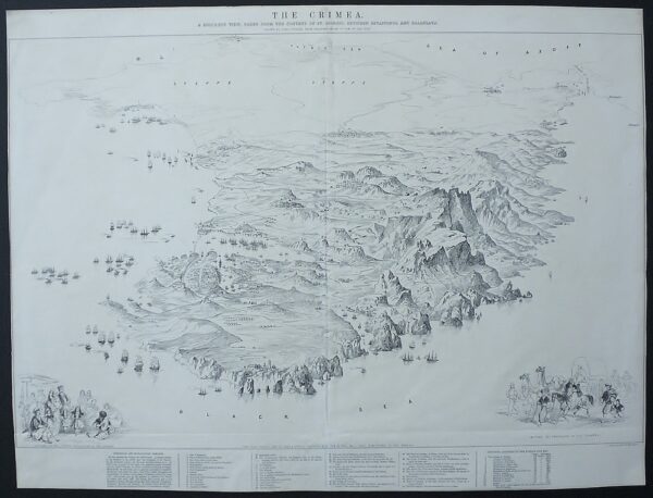 Bossoli, Carlo: The Crimea. A bird-eye view, taken from the convent of St. Giorgio, between Sevastopol and Balaklava