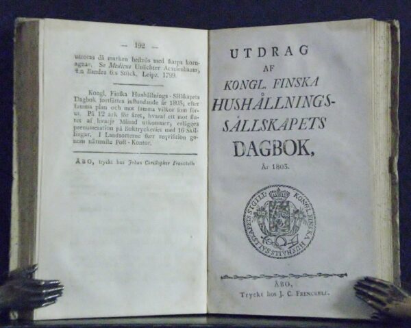 Utdrag af kongl. finska hushållnings-sällskapets dagbok 1801 - 1803