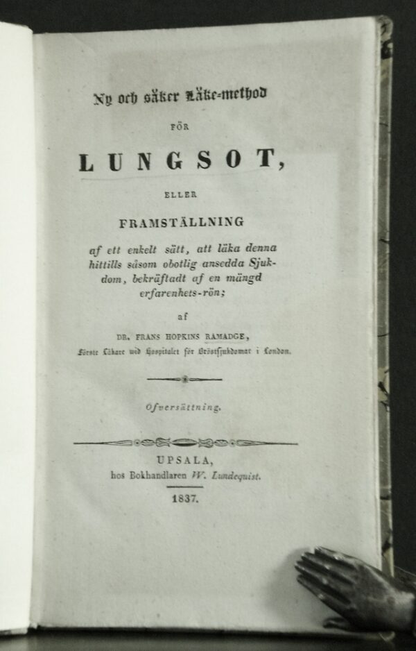 FRANS HOPKINS RAMADGE Ny och säker Läke-method för Lungsot (1837)