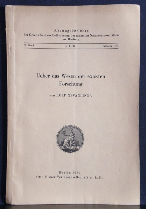 Rolf Nevanlinna Ueber das Wesen der exakten Forschung (1932)