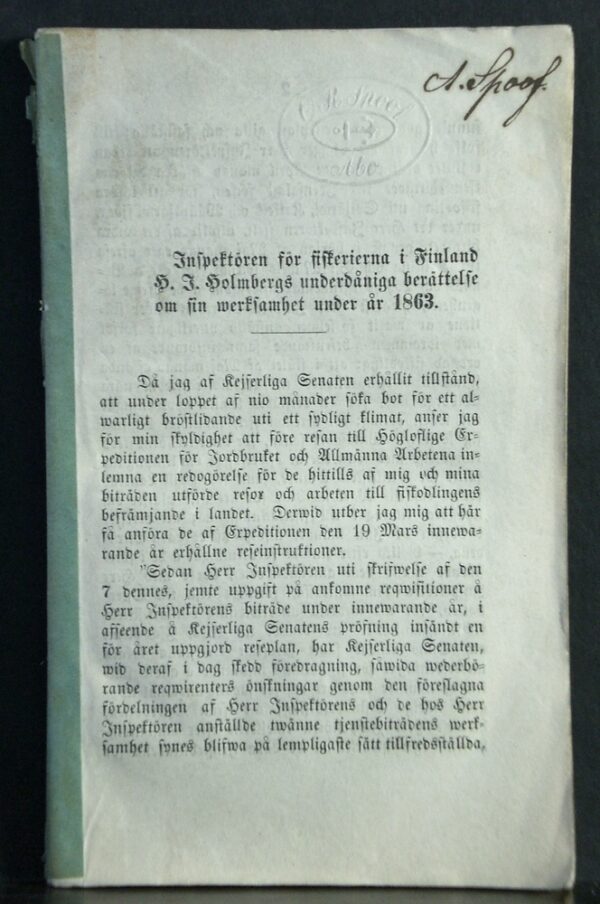 Inspektören för fiskerierna i Finland (1863)