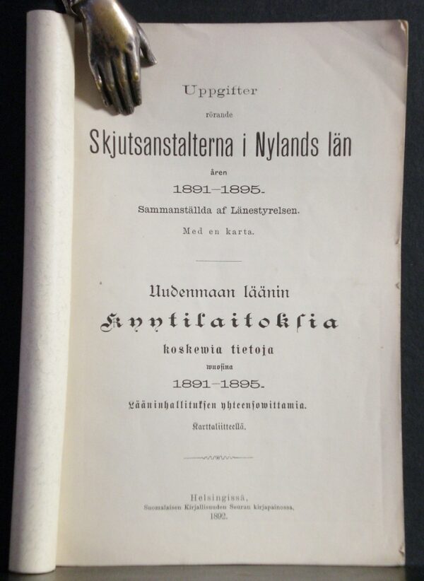 Uudenmaan läänin kyytilaitoksia koskewia tietoja wuosina 1891-1895