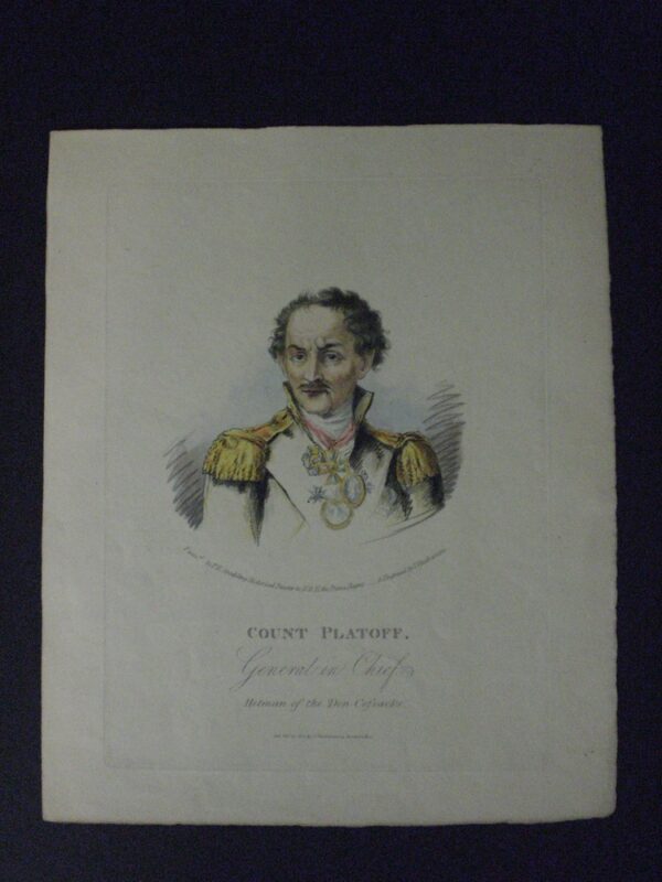 Vendramini, Giovanni: Count Platoff. General in Chief. Hetman of the Don Cofsacks