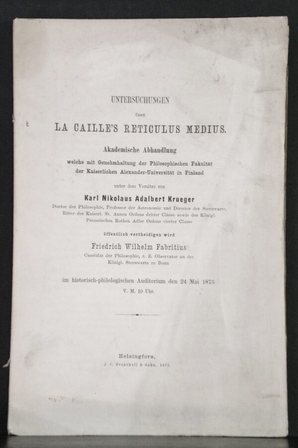Untersuchungen über la Caille's reticulus medius (1873)