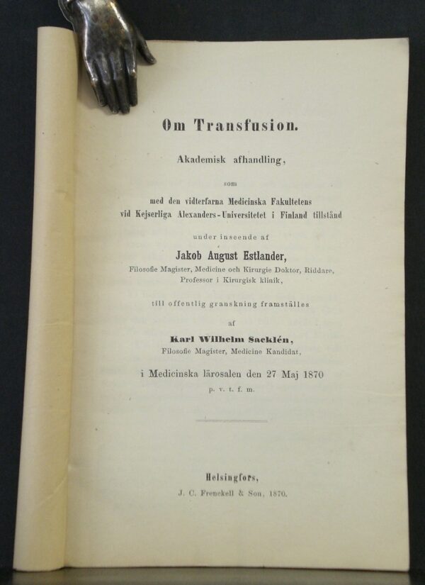Om transfusion (1870)