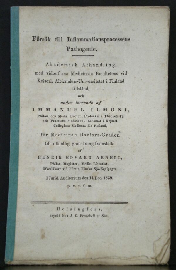 Försök till inflammationsprocessens pathogenie (1839)
