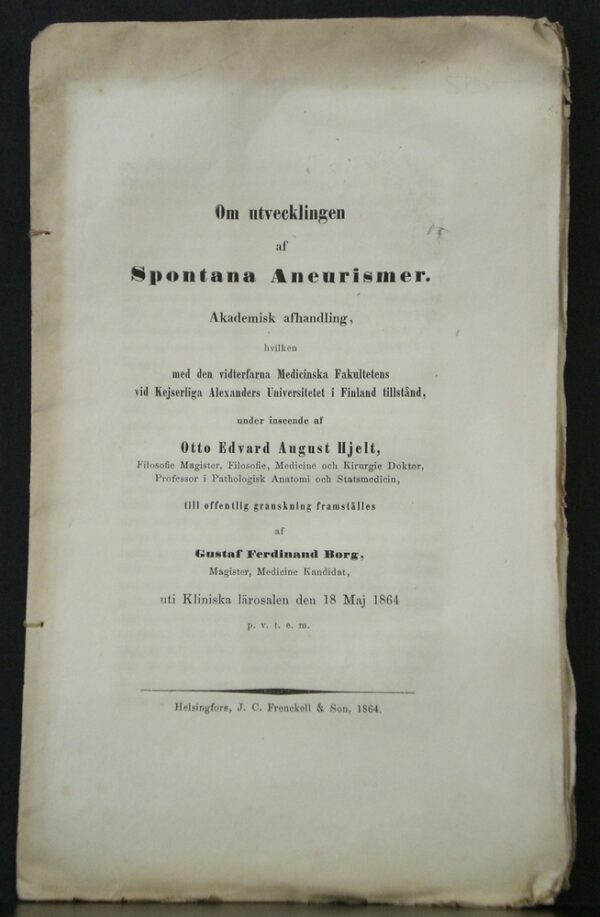 Om utvecklingen av spontana aneurismer (1864)