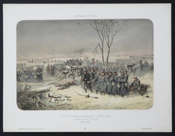 Affaires d'Orient. Grande reconnaissance poussée jusqu'au Village de Torguna par la Division du Gal. Bosquet. Fevrier 1855