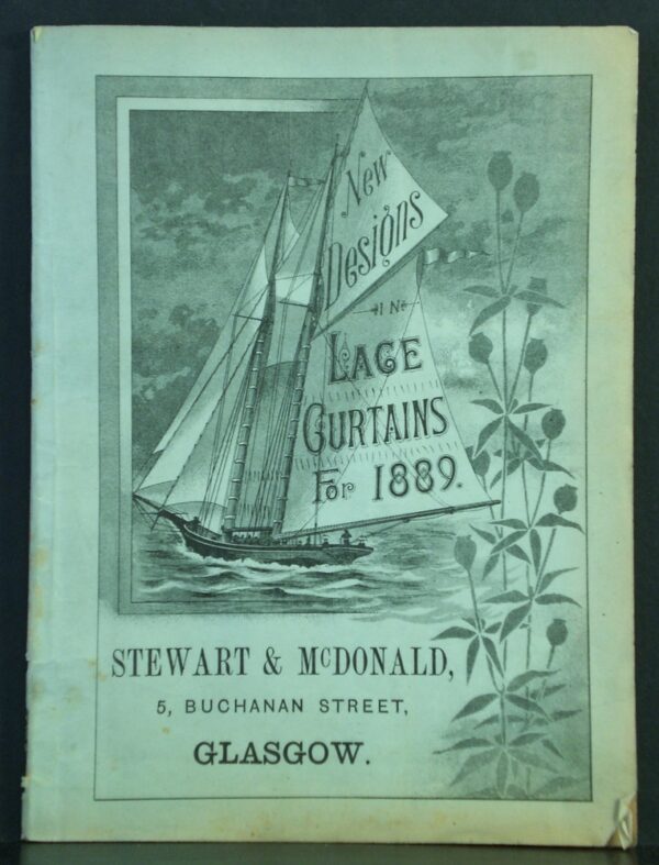 New designs in lace curtains for 1889. Stewart & McDonald