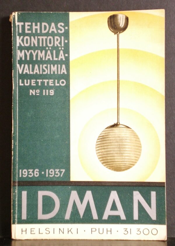 Idman Oy. Tehdas- konttori- myymälävalaisimia, luettelo N:o 119. 1936-1937
