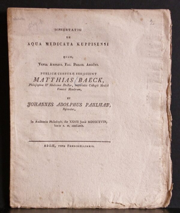 De aqua medicata Kuppisensi (1818)