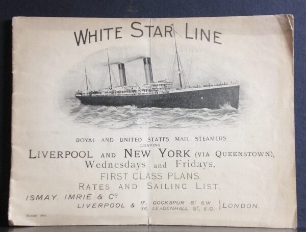 Original White Star Line brochure from 1905