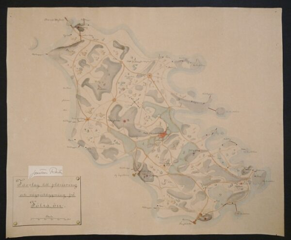 Förslag till planering och väganläggning på Fölis-ön (1870)