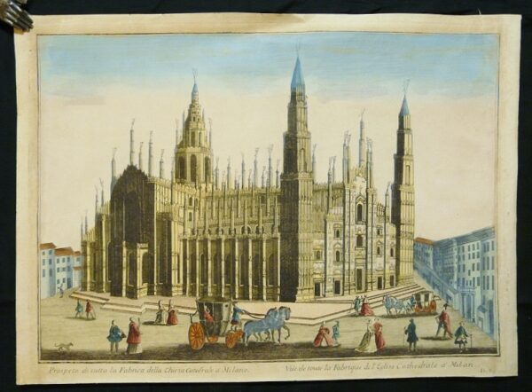 Vue d'Optique: Prospeto di tutta la Fabrica della Chiesa Catedrale a Milano. Vue de toute la Fabrique de l'Eglise Cathedrale à Milan