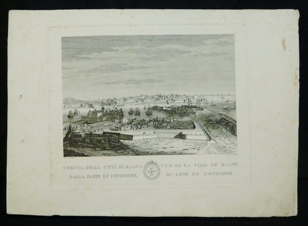 Goupy, Joseph: Veduta della città di Malta dalla parte di Cotonere. Vue de la ville de Malta du coté de Cotonere