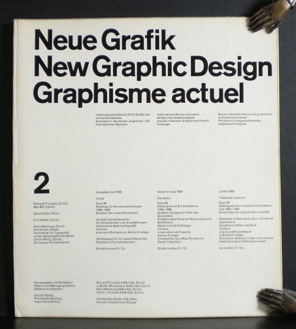 Lohse, Richard L. et al , editor: Neue Grafik. New Graphic Design. Graphisme actuel. 2, Juli, 1959