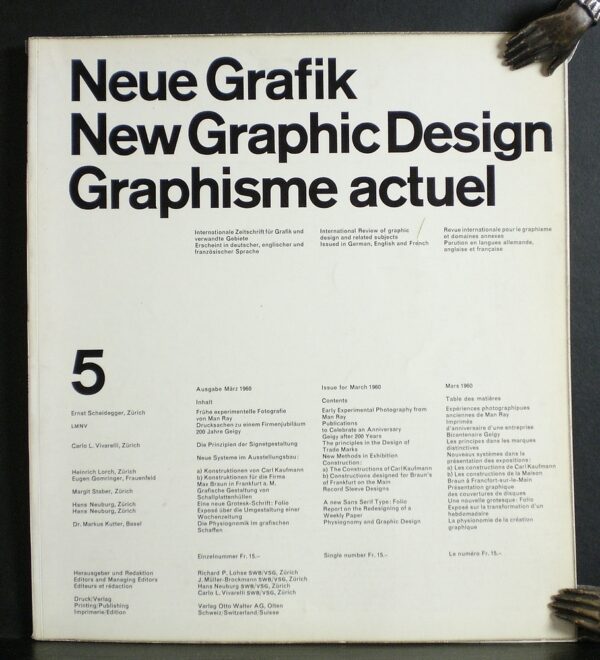 Lohse, Richard L. et al , editor: Neue Grafik. New Graphic Design. Graphisme Actuel. 5, März, 1960