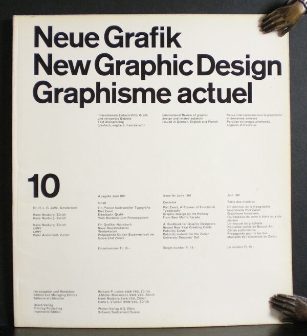 Lohse, Richard L. et al , editor: Neue Grafik. New Graphic Design. Graphisme Actuel. 10, Juni, 1961