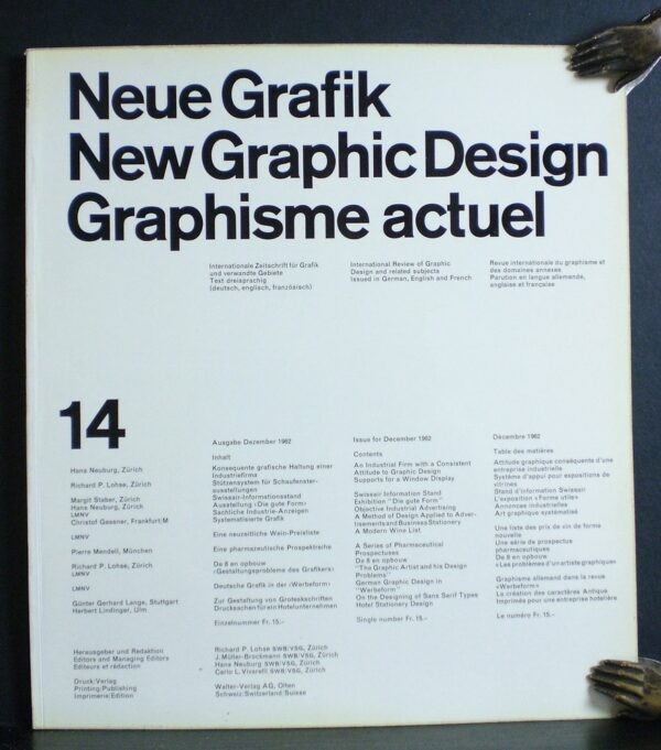 Lohse, Richard L. et al , editor: Neue Grafik. New Graphic Design. Graphisme Actuel. 14, Dezember, 1962