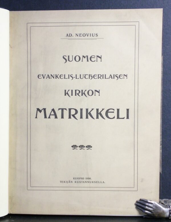 Ad. Neovius Suomen evankelis-lutherilaisen kirkon matrikkeli (1898)