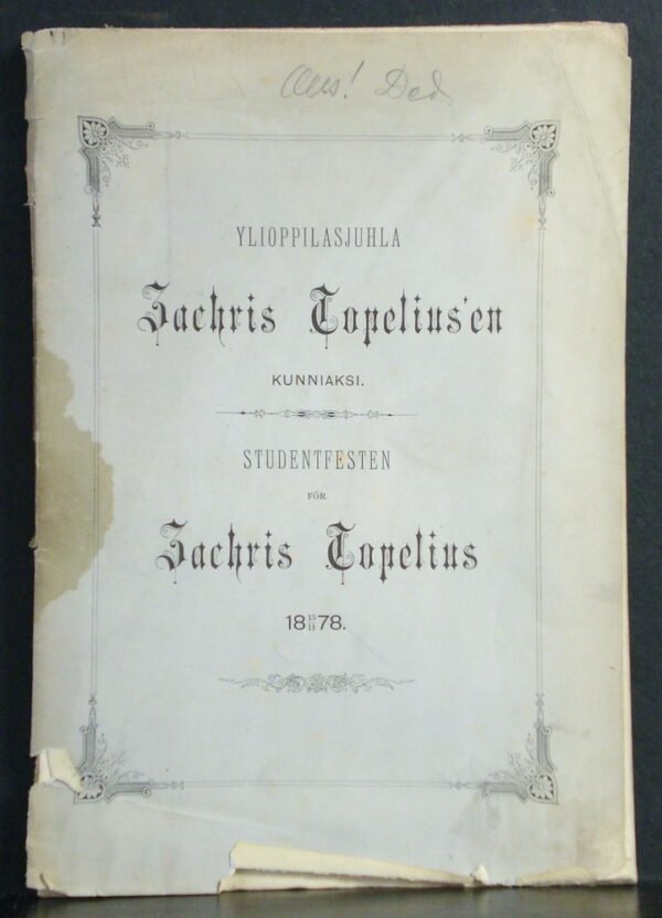 Studentfesten för Zachris Topelius 15.11 1878