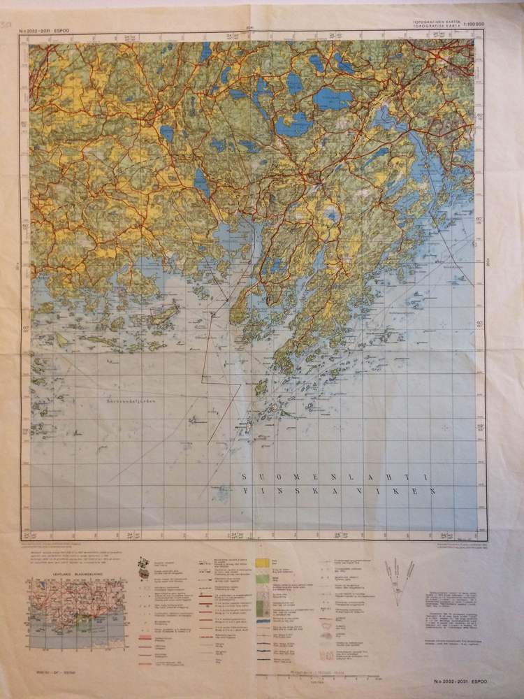 Espoo. Topografinen kartta (1963) | C. Hagelstam Antiquarian Bookstore