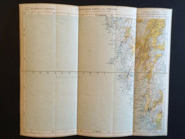 Kaskinen - Kristiina. Ekonomisk karta över Finland (1938)