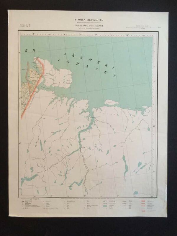 Suomen yleiskartta. Lehti A5. (Petsamo) (1936)
