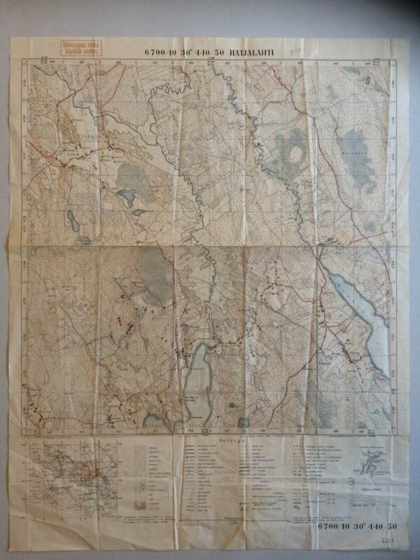 Hatjalahti. Topografinen kartta. (Karjalan kannas)(1937)