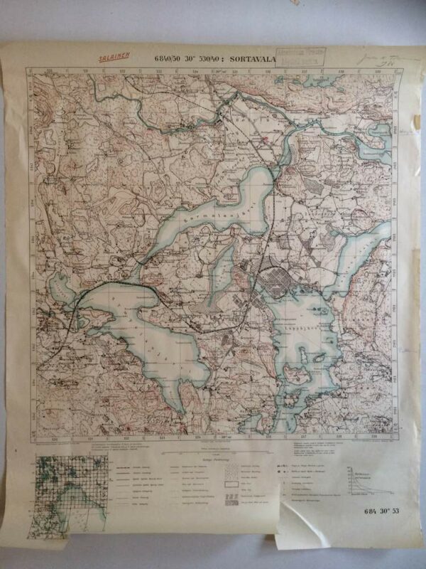 Sortavala. Topografinen kartta. (Karjalan kannas)(1924)