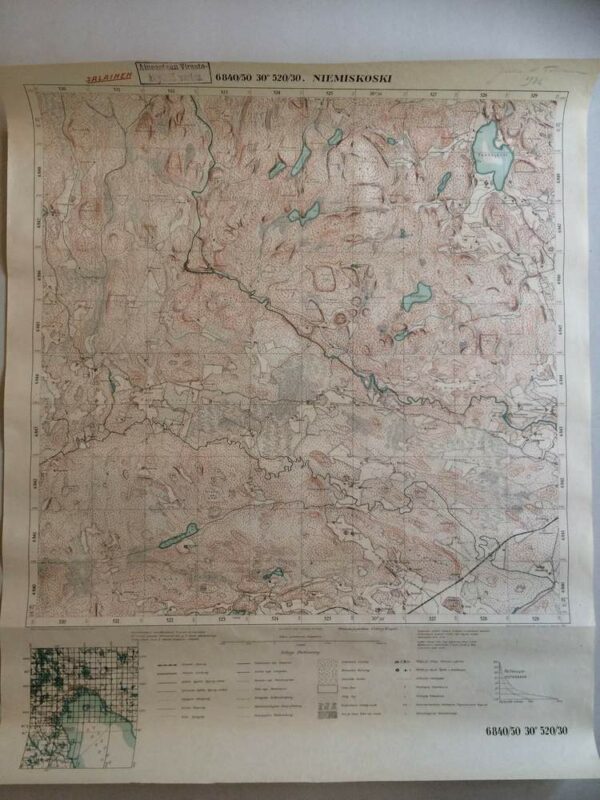 Niemiskoski. Topografinen kartta. (Karjalan kannas)(1927)