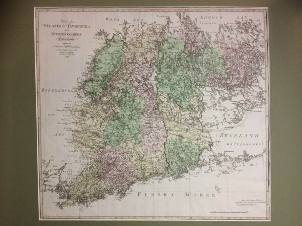 [18th century] Hermelin, S. G.: Charta öfver Nylands och Tavastehus samt Kymmenegårds höfdingedömen