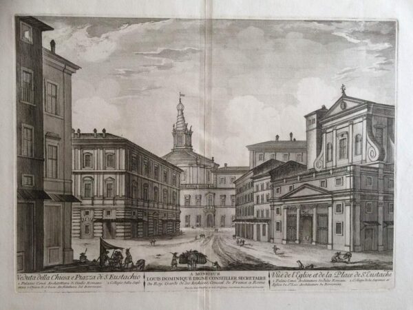Barbault, Jean: Veduta della Chiesa e di Piazza di S. Eustachio