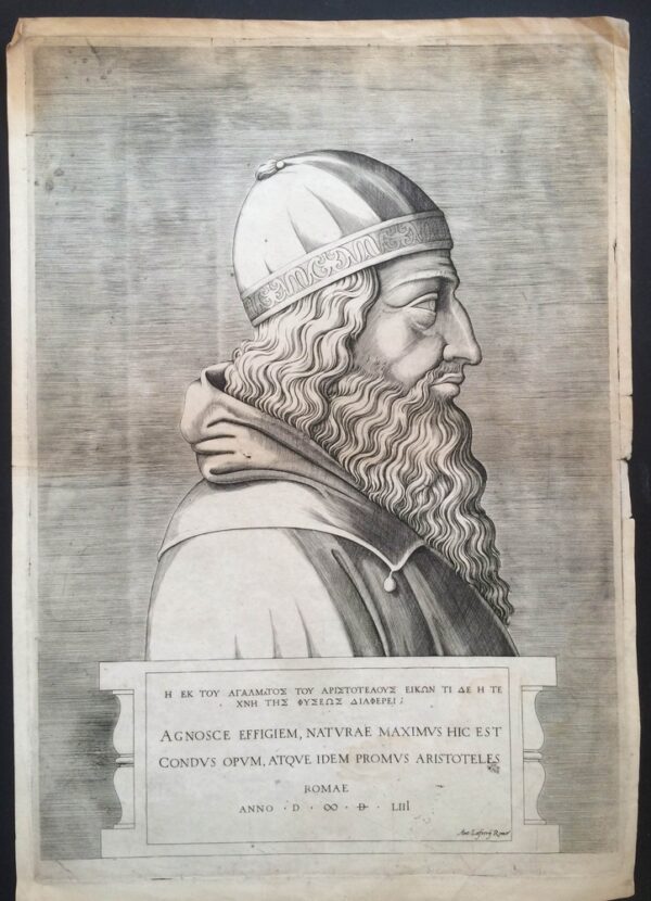 Lafrery, Antoine: Agnosce effigiem, naturae maximus hic est condus opum, atque idem promus Aristoteles