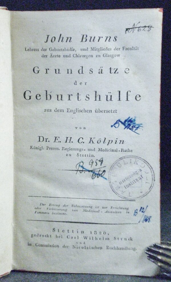 JOHN BURNS Grundsätze der Geburtshülfe (1820)