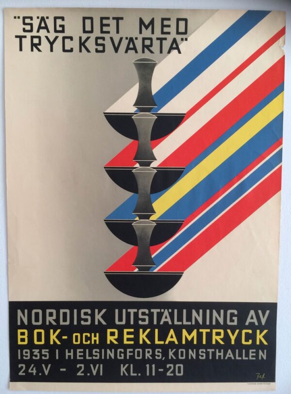 Nordisk utställning av bok- och reklamtryck 1935 Helsingfors, Konsthallen 24.V - 2. V kl. 11-20.
