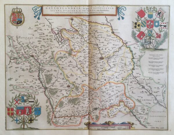Blaeu, W.J.: Galloflandria in qua Castellaniae Lilana, duacena, & orchiesia, cum dependentibus ; necnon Tornacum, et Tornacesium