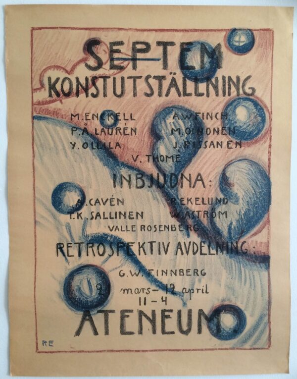 Ekelund, Ragnar: Septem konstutställning. Ateneum. 21 mars - 12 april | Original poster