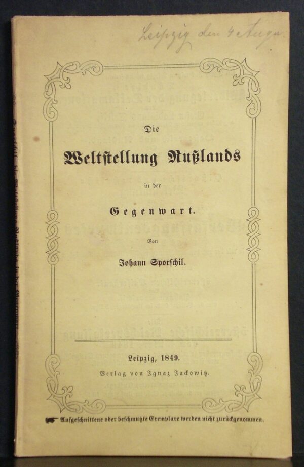 Die Weltstellung Russlands in der Gegenwart (1849)