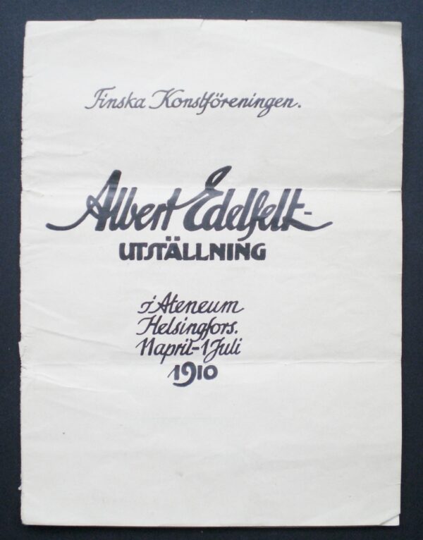 Albert Edelfelt utställning i Ateneum Helsingfors 11 april-1 juli 1910