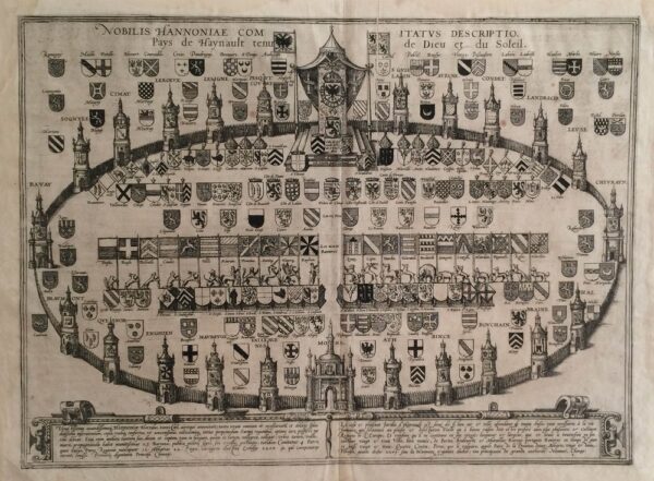 [Braun, G. & F. Hogenberg]: Nobilis Hannoniae Comitatus Descriptio. Pays de Haynault Tenu de Dieu et du Soleil