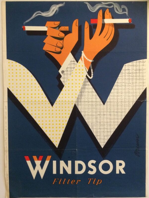 Bruun, Erik: Windsor. Filter Tip. Tobaksfabrik Fennia | Original poster