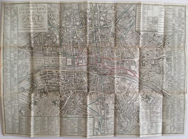 Nouveau Plan Routier de la Ville et Faubourgs de Paris divisé en Douze Mairiea, Année 1814. - Opaskartat
